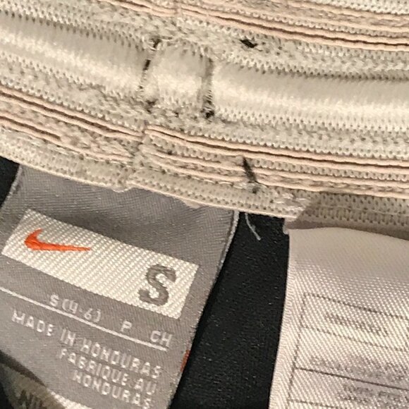 NIKE Womens Sport Athletic Training Workout Black White Stripe Shorts - Picture 12 of 12